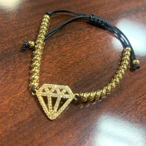Gold filled Diamond bracelet-Pull Cord